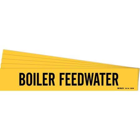BRADY BOILER FEEDWATER Pipe Marker Style 1 Black on Yellow 1 per Card, 5 PK 105736-PK